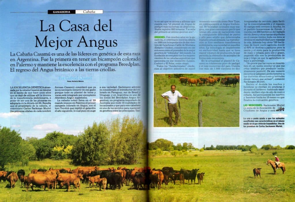 "La casa del mejor Angus"  Casamú en revista Super Campo